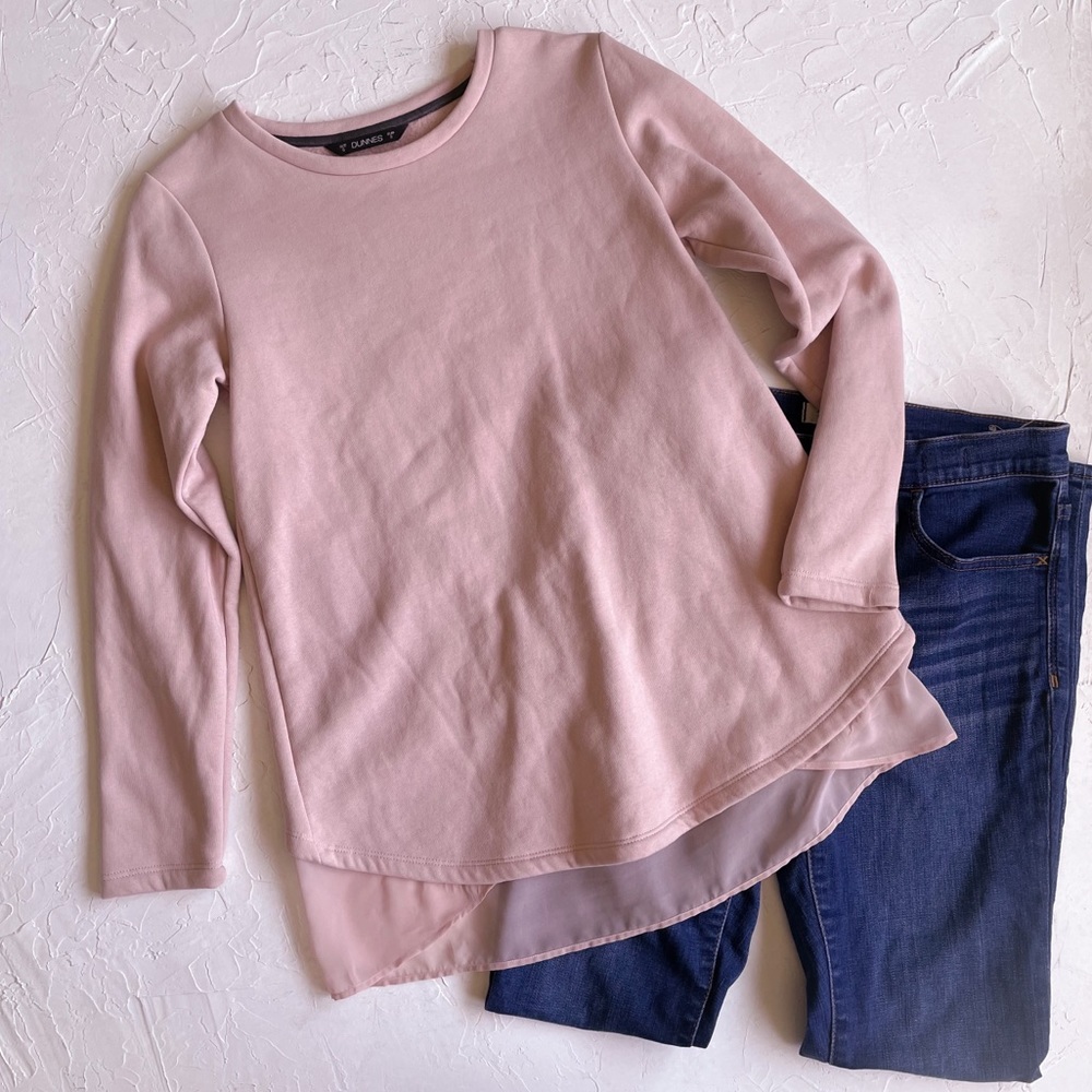 Dunnes Blush Sweatshirt with sheer hem from Europe